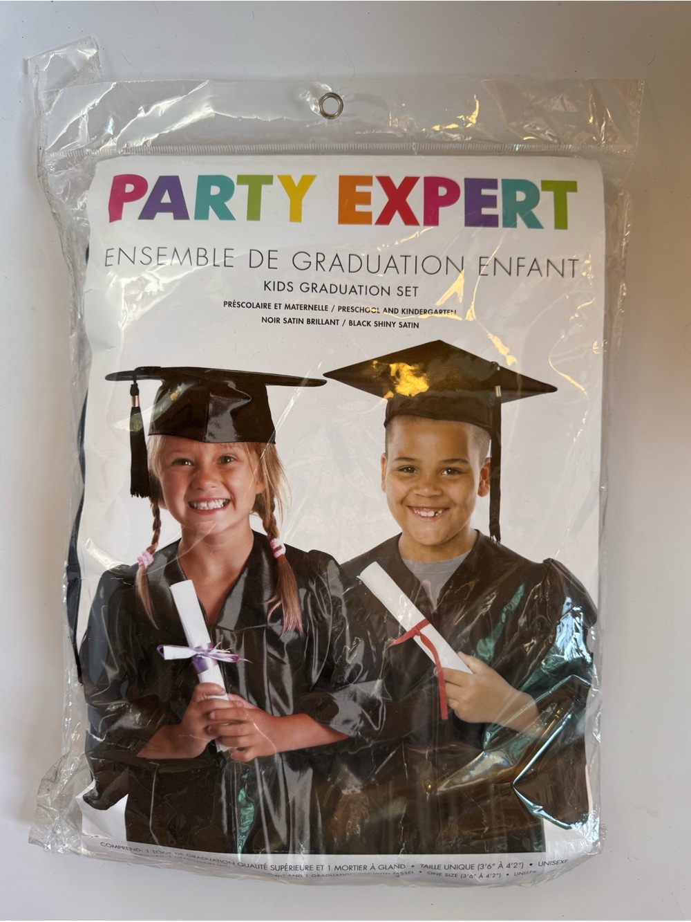 Party Expert Kids Graduation Set - Black One Size Pre-School Kindergarten NIP